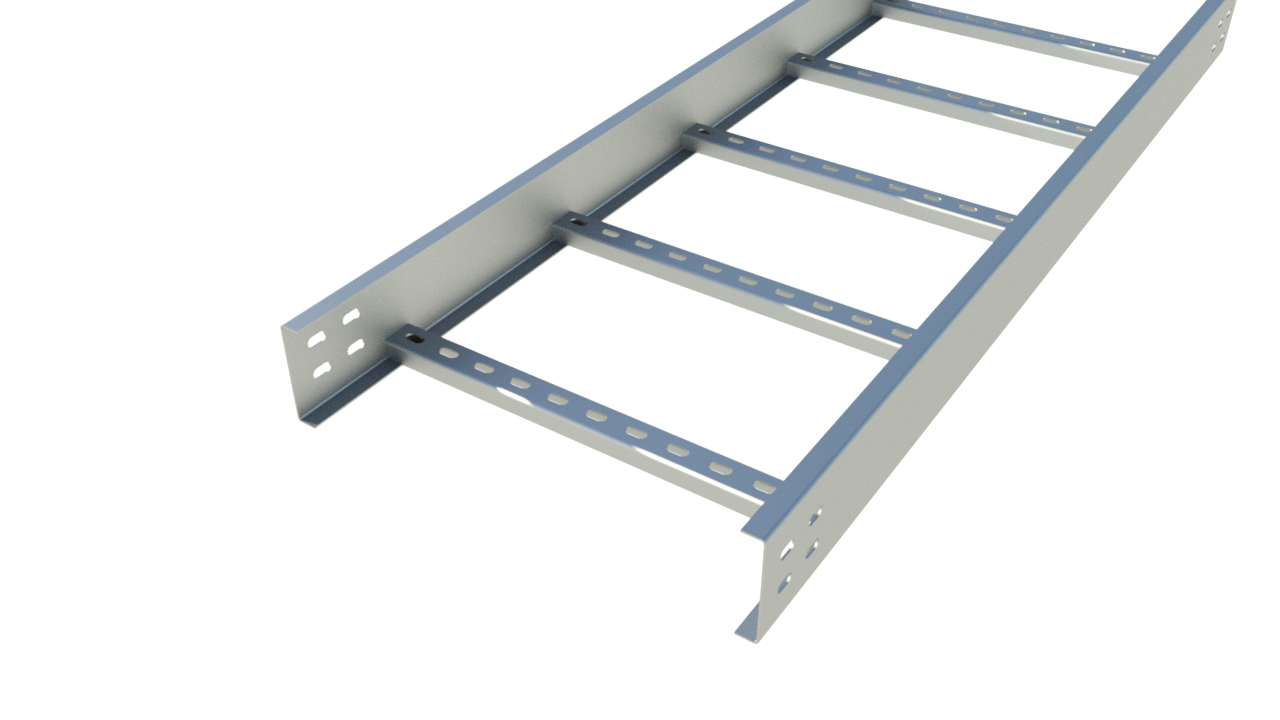 GI ladder cable tray for industrial cable management and electrical wiring support